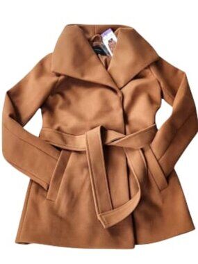 Tahari Women's Water Resistant Tie Belt Trench Wrap Coat Jacket, XL